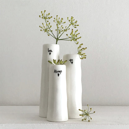 Trio of Ceramic Vases 'Love You Always'