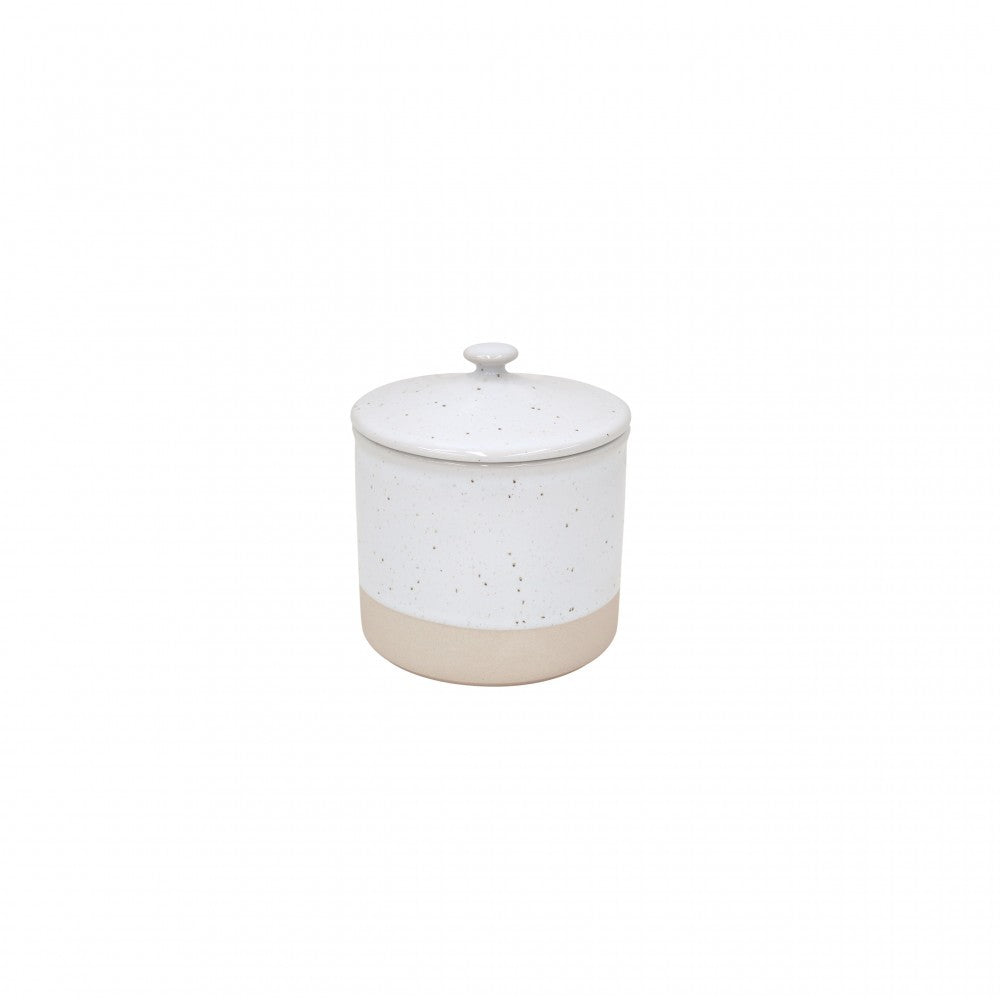 Off-White Stoneware Storage Jar - Small