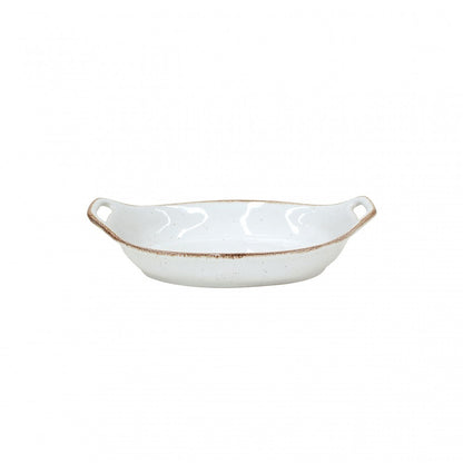 White Rustic Oval Baking Dish