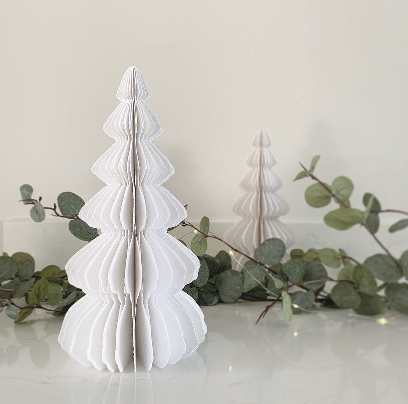 White Honeycomb Paper Christmas Tree