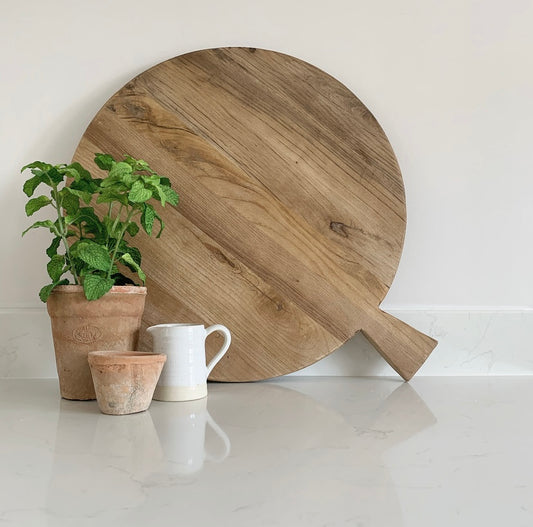 Round Recycled Elm Serving Board