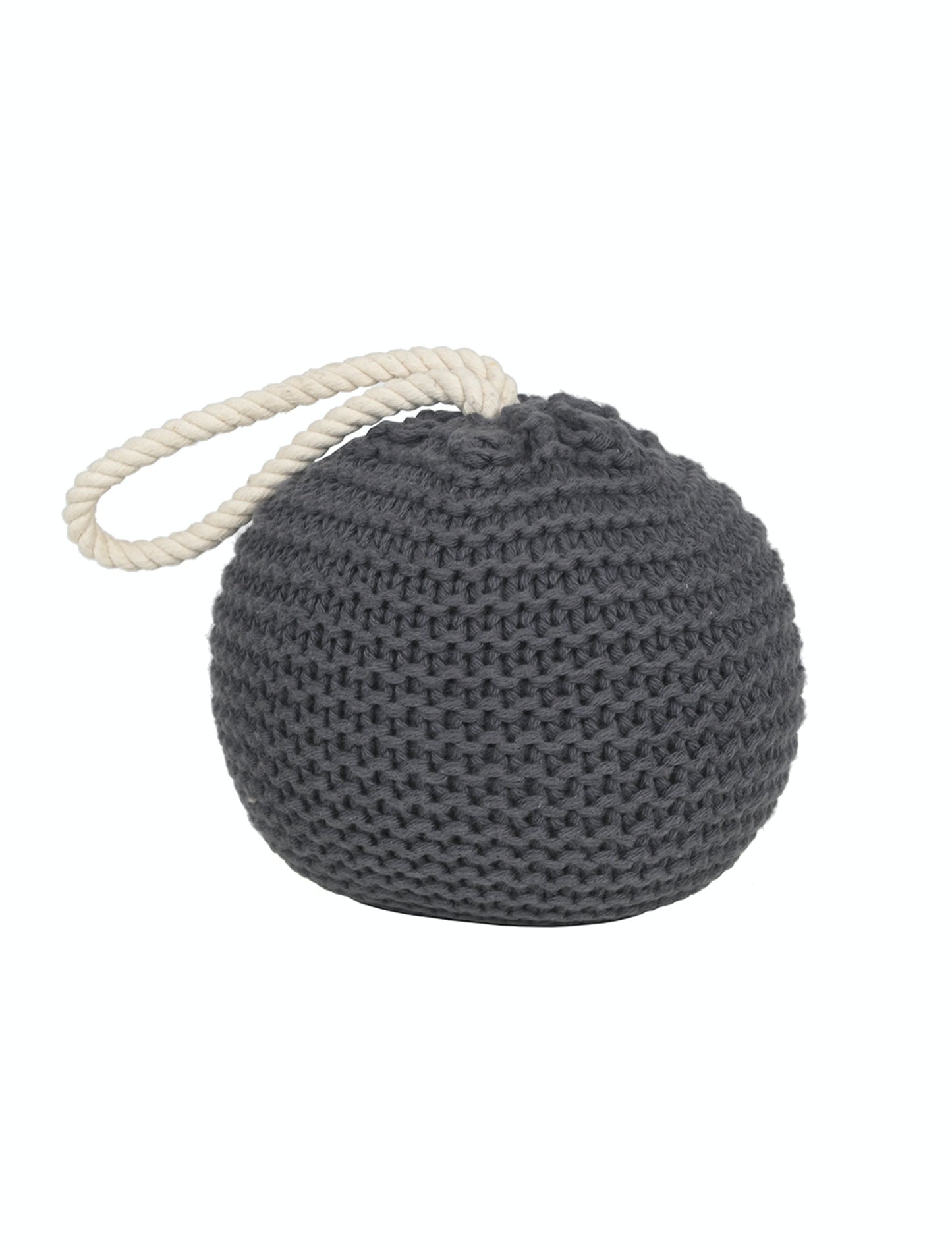 Grey Cotton Knitted Doorstop