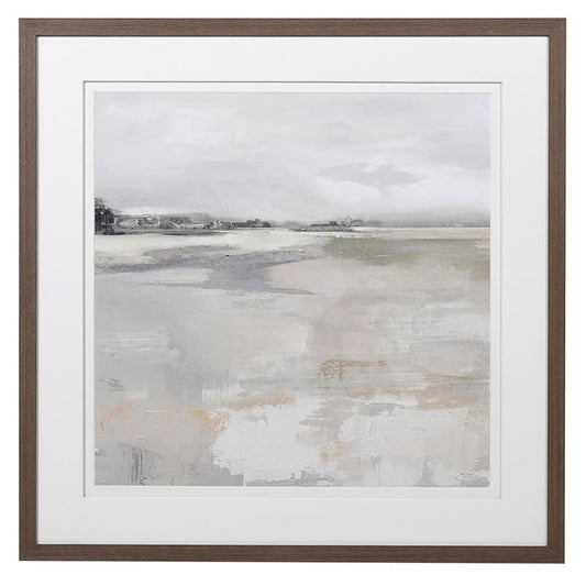 Mist Over Water Picture in Mid-Oak Effect Frame