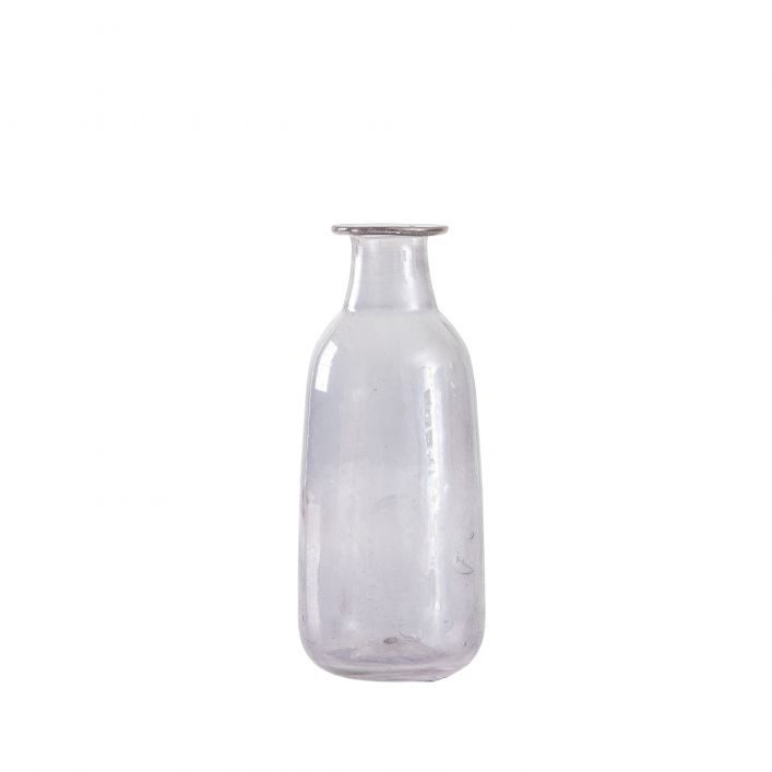 Grey Glass Bottle Bud Vase