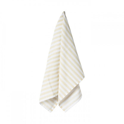 Pale Lemon Striped Tea Towel