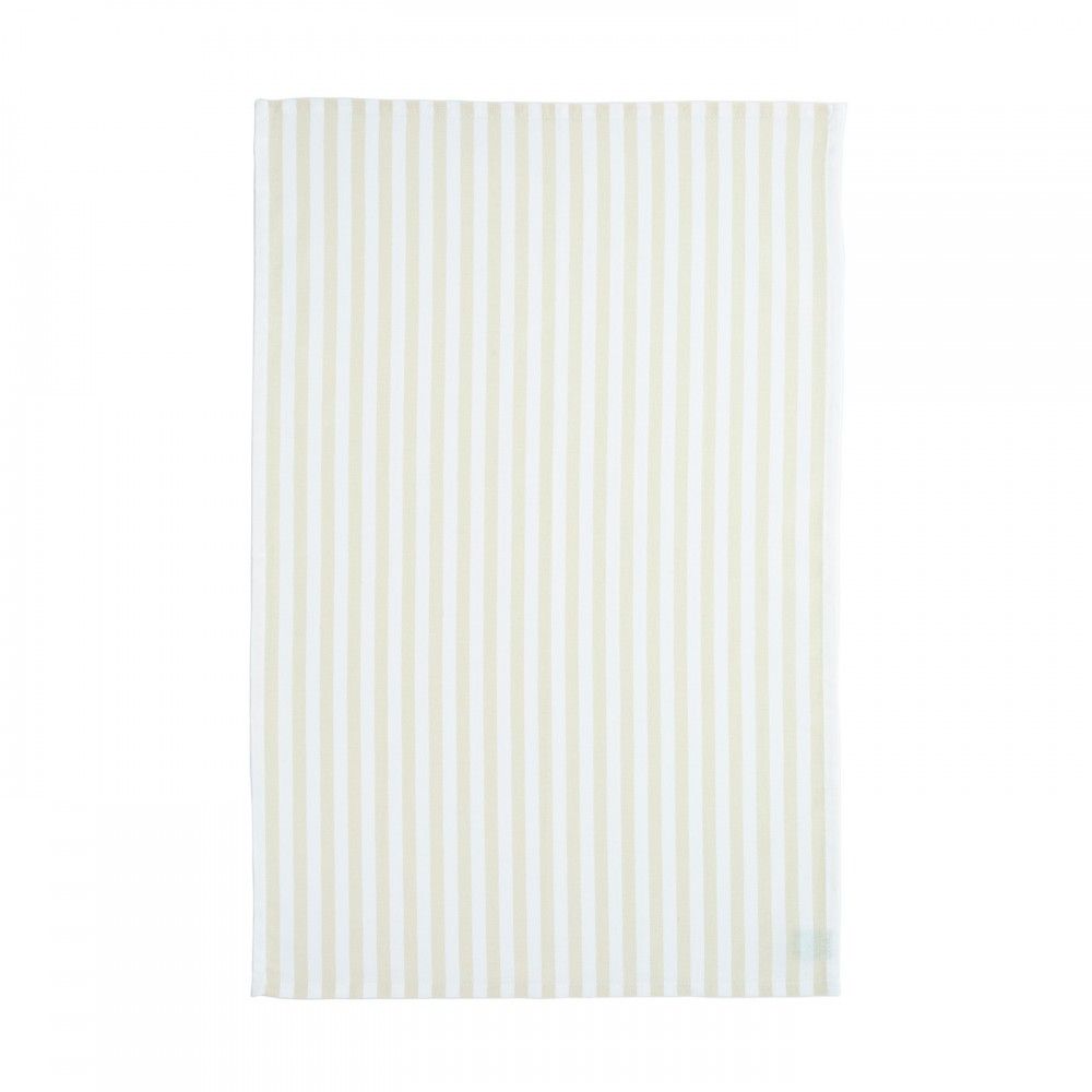 Pale Lemon Striped Tea Towel